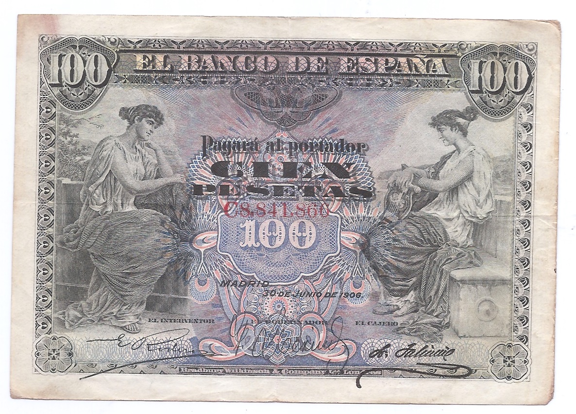 ALFONSO XIII DEL AÑO 1906 DE 100 PESETAS